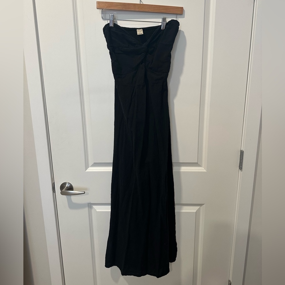 Classic Black Strapless Maxi Dress